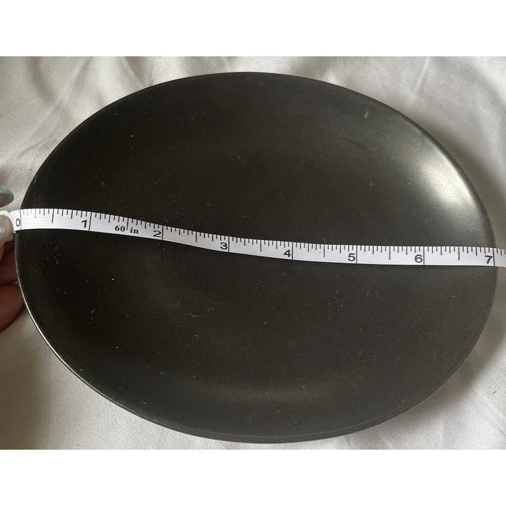 Vintage Black Stoneware Salad Plate 7in Japan S Mark Matte MCM